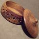 Extra Hand Crafted / Tooled Hard Wood Round Covered Shaving Soap Bowl Bowls photo 1