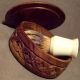 Extra Hand Crafted / Tooled Hard Wood Round Covered Shaving Soap Bowl Bowls photo 4