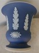 Antique Wedgewood Vase Cobalt Blue White Leaf Spires And Pedal Flowers 1800s Vases photo 1