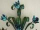Vtg Toleware Sconce Italy - Excellent Colors/paint - Double Candle Wall Holder Toleware photo 1