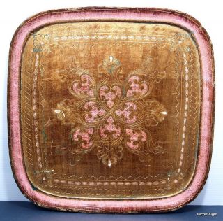Vintage Italian Florentine Wood Antique Gold + Pink 18 
