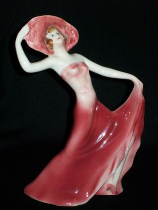 Antique Porcelain Art Deco Flapper Lady Dancer Figurine Half Doll Rel Figure photo