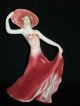 Antique Porcelain Art Deco Flapper Lady Dancer Figurine Half Doll Rel Figure Figurines photo 5