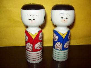Great Vintage Pair Of Japanese Figures Salt And Pepper Shakers photo