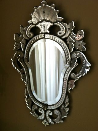 Rare 1920 ' S Venetian Mirror All Gorgeous Design,  Detail Purchased Italy photo