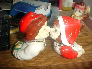 Rare Large Vintage Dutch Boy And Girl Salt And Pepper Shakers Japan photo