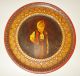 Vintage 1950 ' S Spanish Oil Painting On Wooden Plate Colorful Pattern Other photo 1