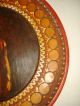 Vintage 1950 ' S Spanish Oil Painting On Wooden Plate Colorful Pattern Other photo 2