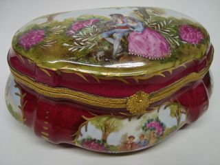 Stunning French Ormolu Mntd Hand Painted & Enamel Jewellery Casket - Sevres Mark photo