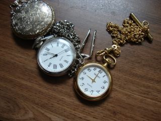 Pocket Watch Set Off Tree Gold Silver Color Watch Pocket photo