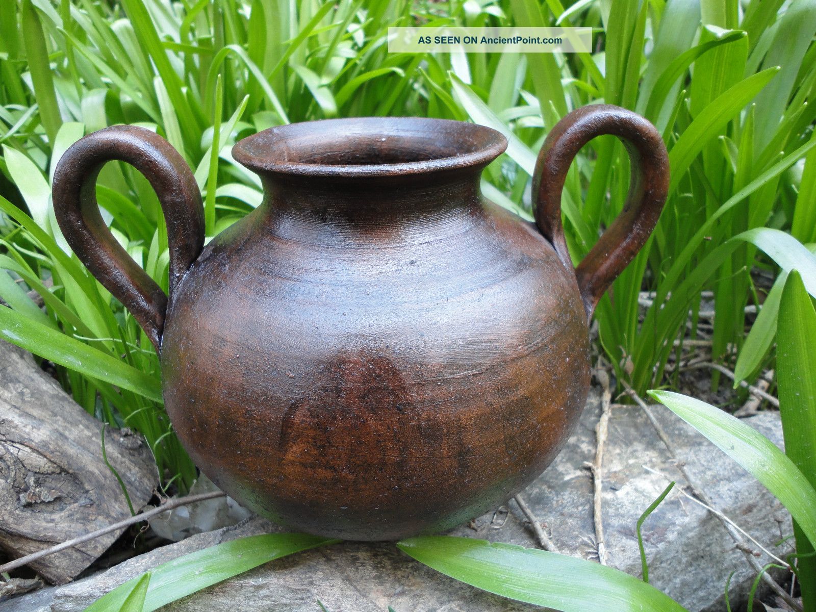 Antique Old Pottery Jar Pot Rare Vase Amphora Art Handmade Unique Jars photo