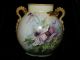 Ant A&c J Pouyat Limoges Pillow Mantle Vase Dragon Handles Handpainted Flowers Vases photo 9