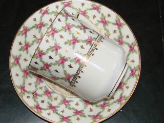 Imperial Austria Chocolate Cup And Saucer.  Hand Painted Roses. photo