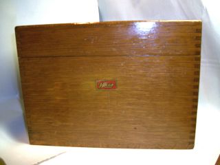 Vintage Oak Wood Box Finger Jointed Corners Weis Monroe,  Michigan Label 9 