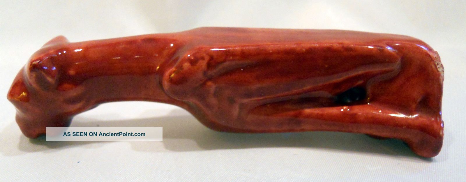 Antique French Signed France Pottery Knife Rest Red Glaze Griffin Shape Other photo