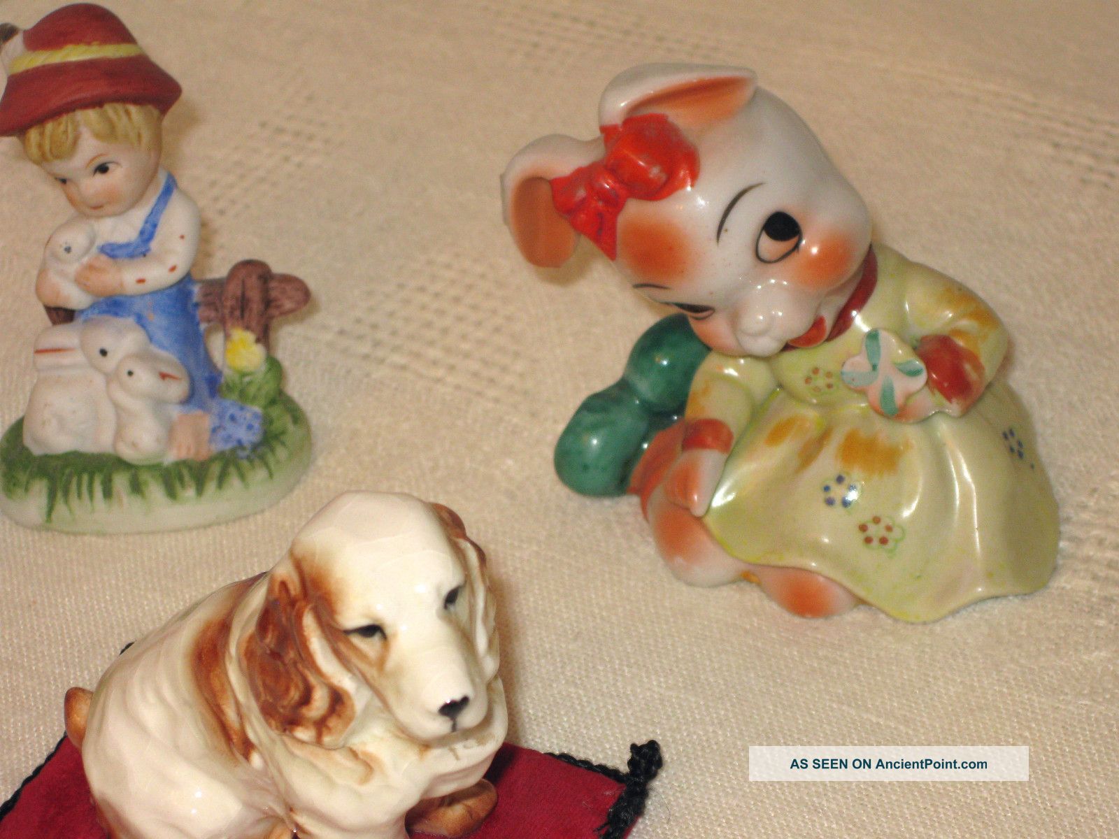 22 Figurines Porcelain Ceramic Handgemalt Japan Animals Children Pig Hallmarked Figurines photo