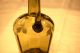 Amber Art Glass Paneled Cruet With Enamel Flowers Perfume Bottles photo 5