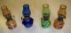 Vintage Miniature Colored Glass Gas Lanterns 4 Lamps photo 8