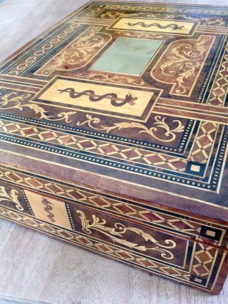 Vintage Marquetry Box,  Medical Theme,  With Tray (30x40xh15cm) 100% Handmade photo