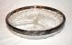 Vintage Round Glass Dish: Divided 3 Sections - Silver Trim Other photo 2
