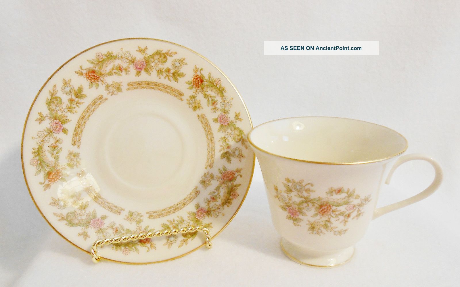 Collectible Lenox Helmsley Pattern Footed Tea Coffee Cup And Saucer Set Cups & Saucers photo