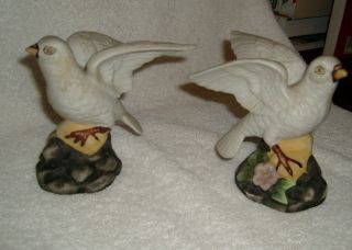Set Of 2 Ceramic Love Birds Figures 5 