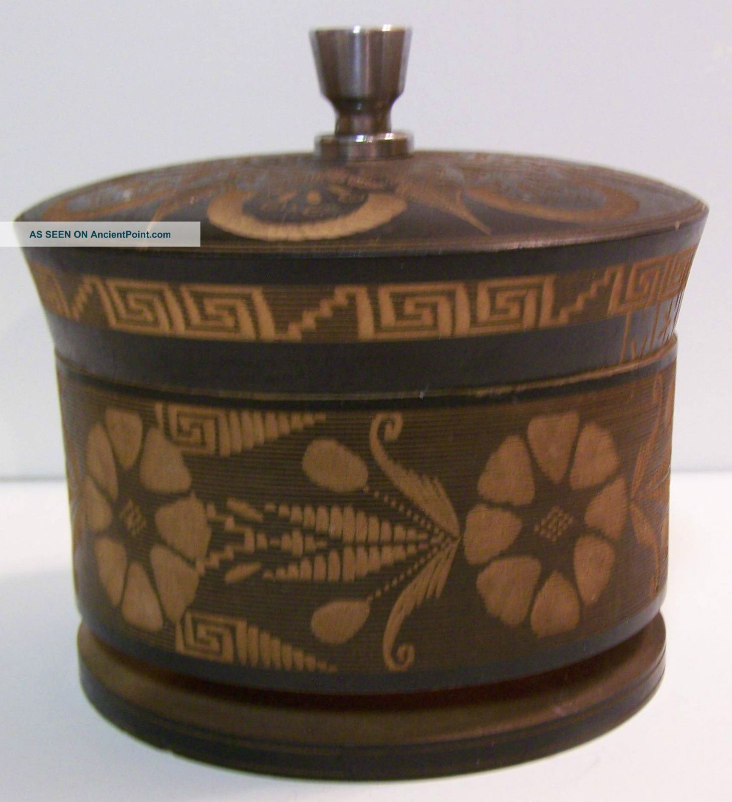 Vtg Crafted Mexico Folk Art Wood Box Handmade Carved Wood Jewelry Treasure Box Boxes photo