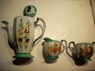 Vintage Hotta Yu Shoten? Hand Painted Flowered Coffee/ Tea Set photo