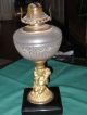 19th C Rayo Queen Anne Boy With Lamb Eating Grapes Eapg Oil Lamp Hurricane Lamps photo 1