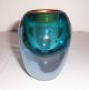 Antique Blue Turquoise Glass Tea Light Holder Brass Insert Tear Drop Unique Candle Holders photo 4