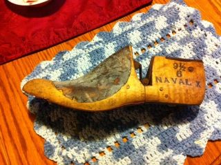 Antique Wooden Shoe Mold Navel photo