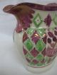 Embossed Pitcher,  Pink & Green Luster,  Mansion & Farmhouse/windmill Pattern Pitchers photo 11