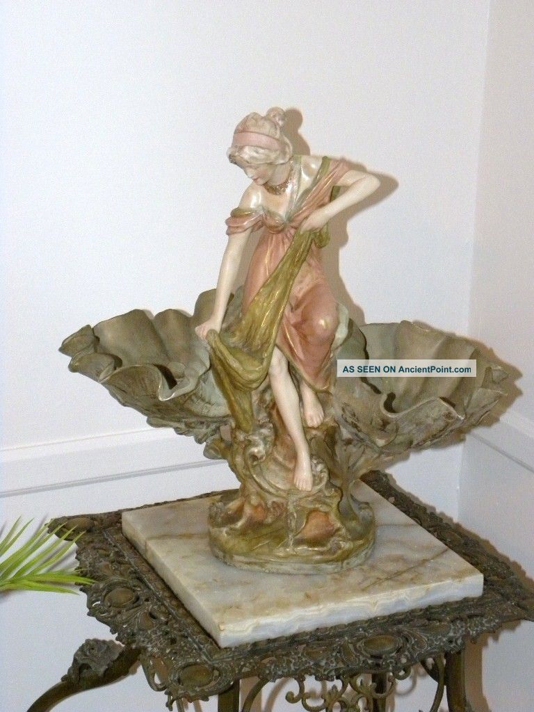 Antique Large Figural Royal Dux Porcelain Statue 16 