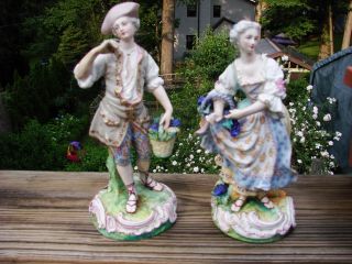 Pair Of French Porcelain Figurines Colors 1774 - 1784 Jean - Joseph Lassia photo