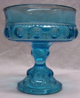 Vintage Blue Glass Compote photo