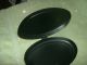Oval Vintage Black Hand Painted Tole Ware Silent Butler Crumb Catcher Tray Toleware photo 3