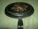 Oval Vintage Black Hand Painted Tole Ware Silent Butler Crumb Catcher Tray Toleware photo 4