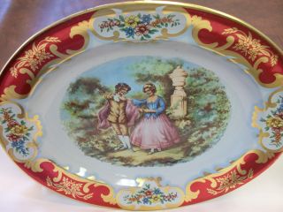 Daher Decorated Ware Collectable Tin Tray Courting Or Dancing Scene photo