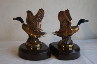 solid brass duck bookends