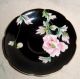 60yr Chugai China Occupied Japan Black With Pink Floral Cup & Saucer No Damage Cups & Saucers photo 1