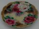 Antique Shallow Bowl Tray Platter Porcelain Hand Painted Vibrant Roses 12 