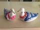 Kuznetsov Russian Porcelan Antique Covered Boxes Two Pices Ducks 19 Century Boxes photo 3