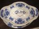 Antique Art Nouveau Tureen Lid Platter Penrose Keeling & Co.  England Blue White Tureens photo 2
