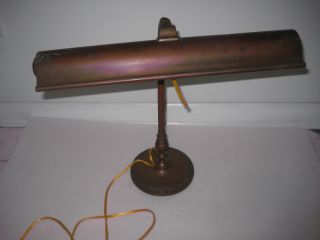 Antique Arts And Crafts Brass & Copper Executive Desk Lamp Light photo