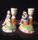 Victorian Porcelain Figural Pair Of Candle Holders Candle Holders photo 2