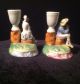 Victorian Porcelain Figural Pair Of Candle Holders Candle Holders photo 4
