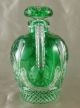 Great Vintage,  High Quality Green To Clear Cut Overlay Cruet Or Decanter Decanters photo 1