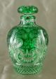 Great Vintage,  High Quality Green To Clear Cut Overlay Cruet Or Decanter Decanters photo 5