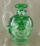 Great Vintage,  High Quality Green To Clear Cut Overlay Cruet Or Decanter Decanters photo 8