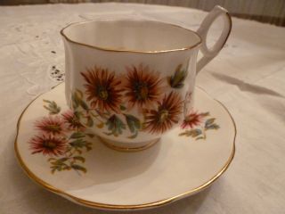 Royal Dover Fine China Tea Cup & Saucer Flower Of The Month,  September Asters photo